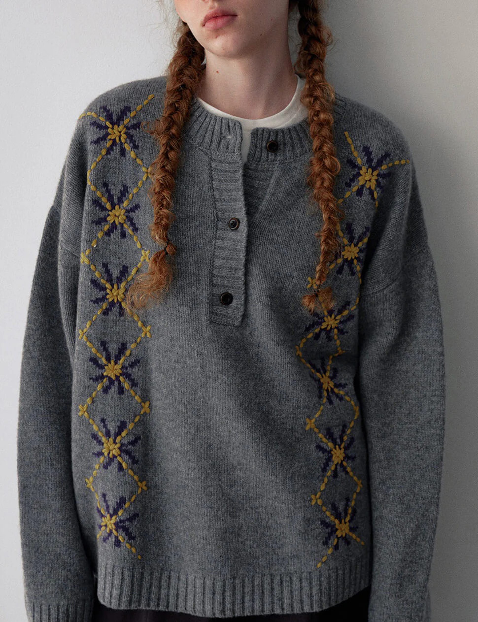 Argyle Motif Sweater | Pixie Market