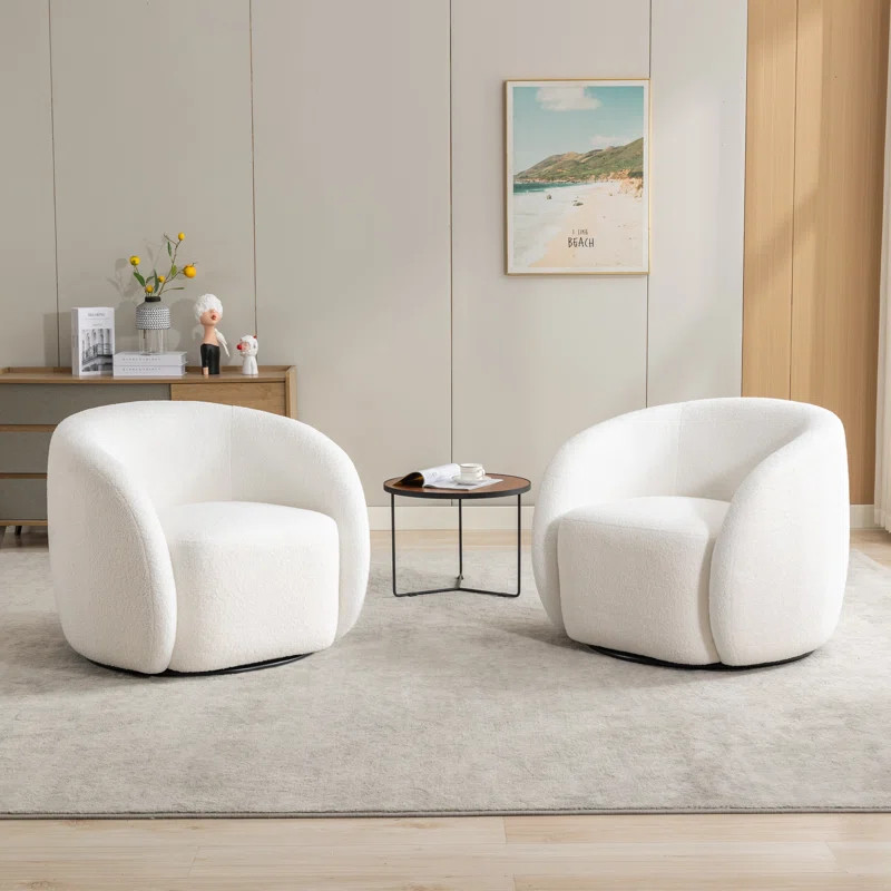 Katherline Upholstered Swivel Armchair (Set of 2) | Wayfair North America