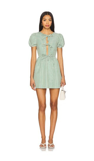 MORE TO COME Heather Mini Dress in Green. - size S | Revolve Clothing (Global)