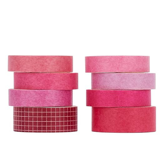 Washi Tape Set 8 Rolls Embellishment Decorative Masking Paper Tapes for Arts, DIY Crafts,Journals... | Amazon (US)