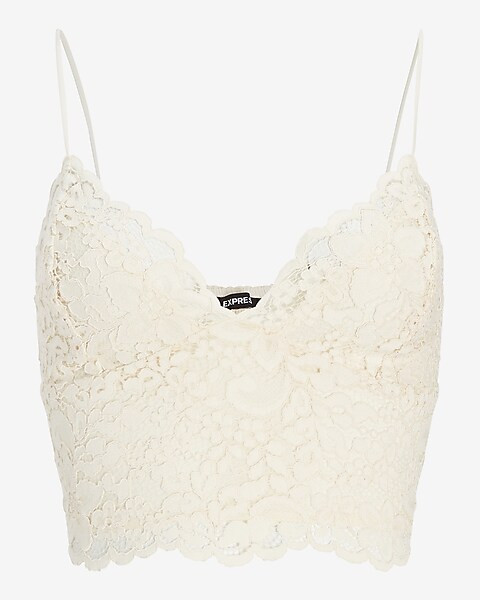 Allover Lace Cropped Cami | Express