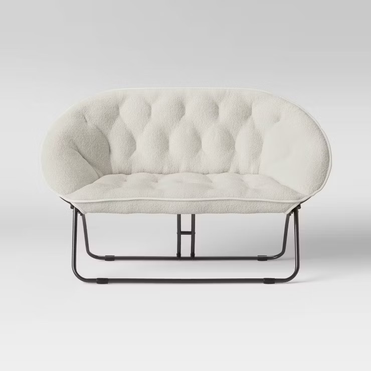 Double Dish Chair Cream Faux Shearling - Room Essentials™ | Target