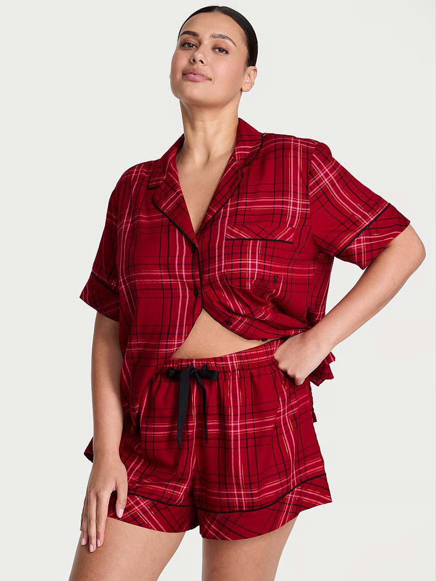 Buy Flannel Short Pajama Set, Aspirin Dot Yd - Order Pajamas Sets online - Victoria's Secret US | Victoria's Secret (US / CA )