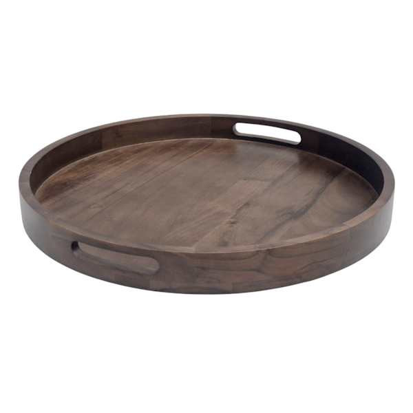 Dark Brown Acacia Wood Tray, 20", sold by At Home | At Home