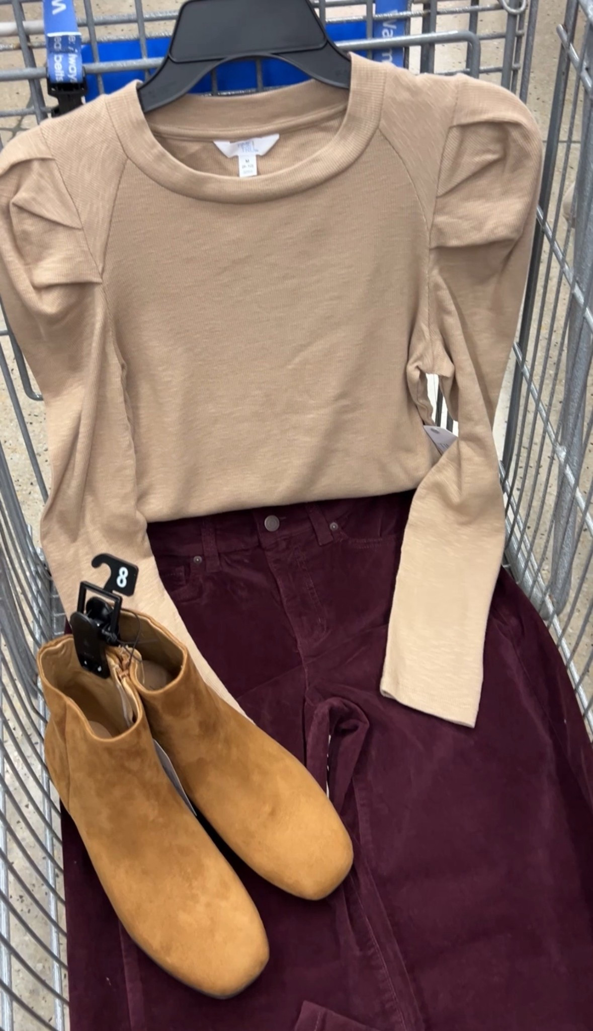 Walmart fall outfit idea with these burgundy velvet pants and puff sleeve top. Pants fit true to size, I got my usual size 6 and I’m 5’8”. I went up one size to a medium in the top so it wouldn’t be so fitted. #walmartfashion #walmartfinds holiday Christmas Thanksgiving 

#LTKFindsUnder100 #LTKStyleTip #LTKFindsUnder50