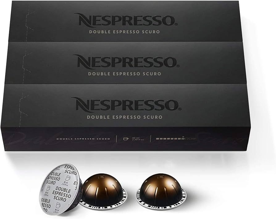 Nespresso Capsules VertuoLine, Double Espresso Scuro, Dark Roast Espresso Coffee, 10 Count (Pack ... | Amazon (US)