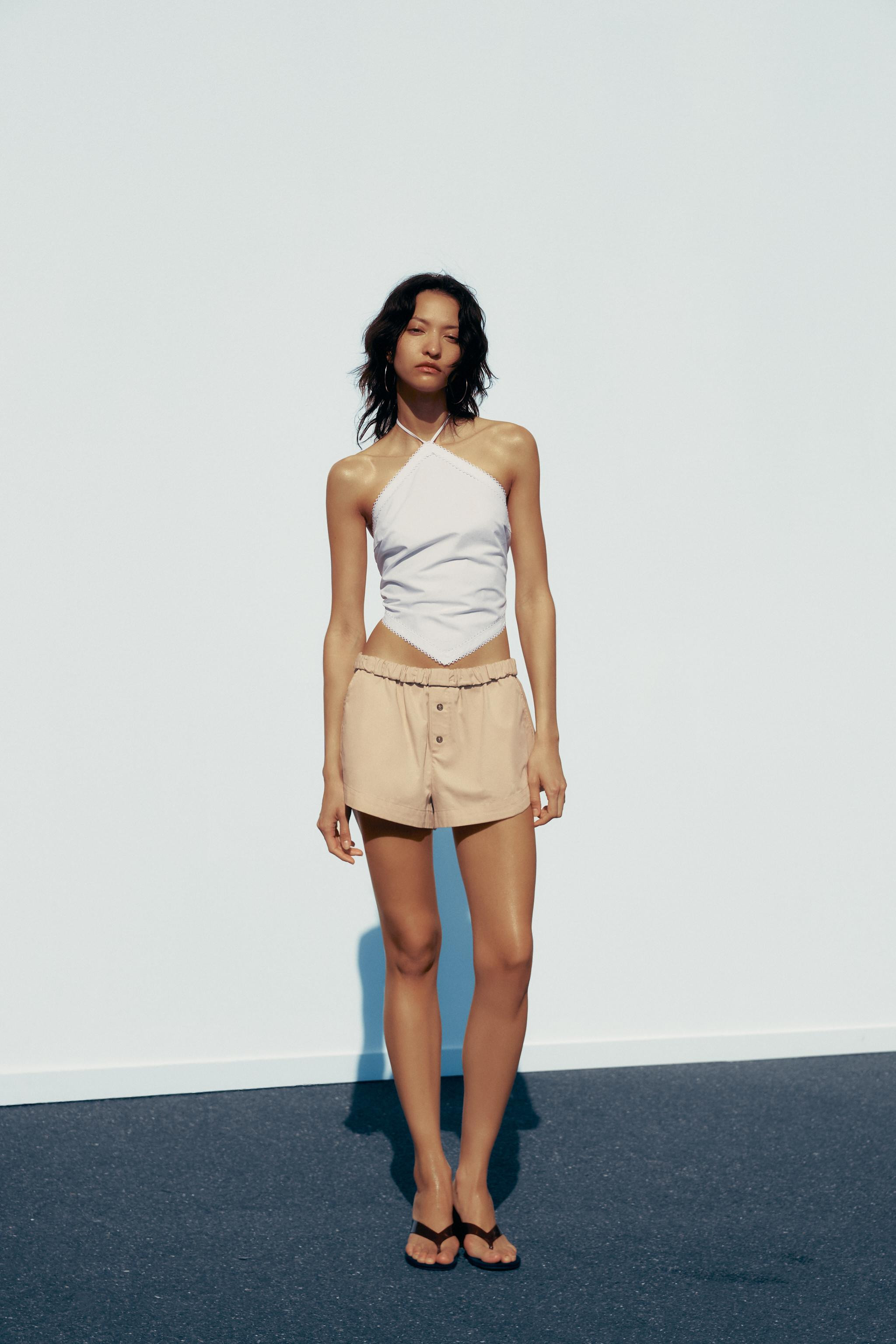FOLD-OVER WAIST MINI SHORTS | Zara US