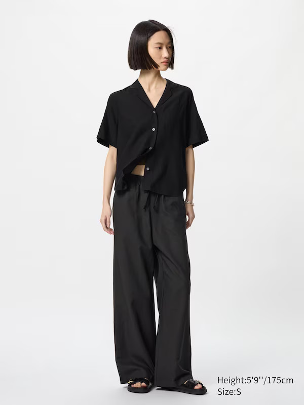 Linen Blend Easy Trousers (Longer) | UNIQLO (UK)