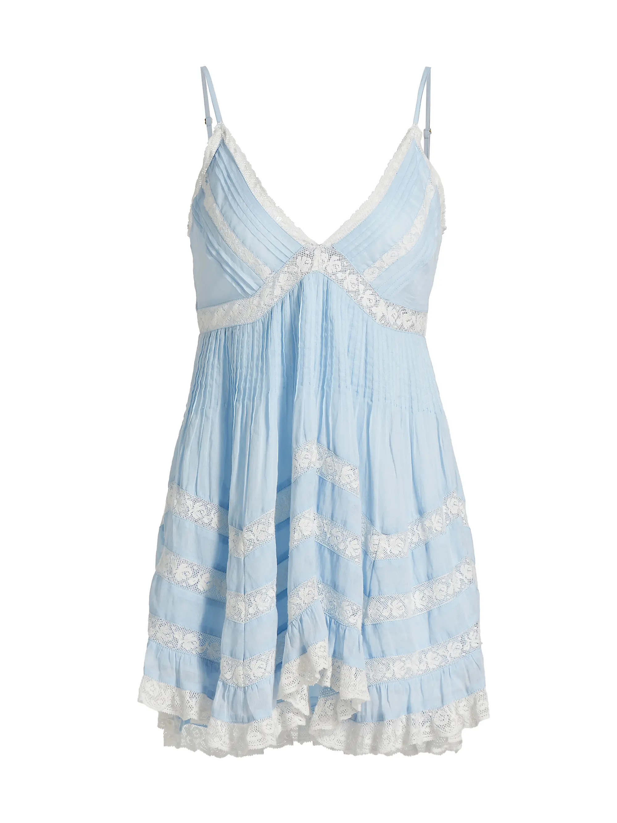 Alonna Lace-Trim A-Line Minidress | Saks Fifth Avenue