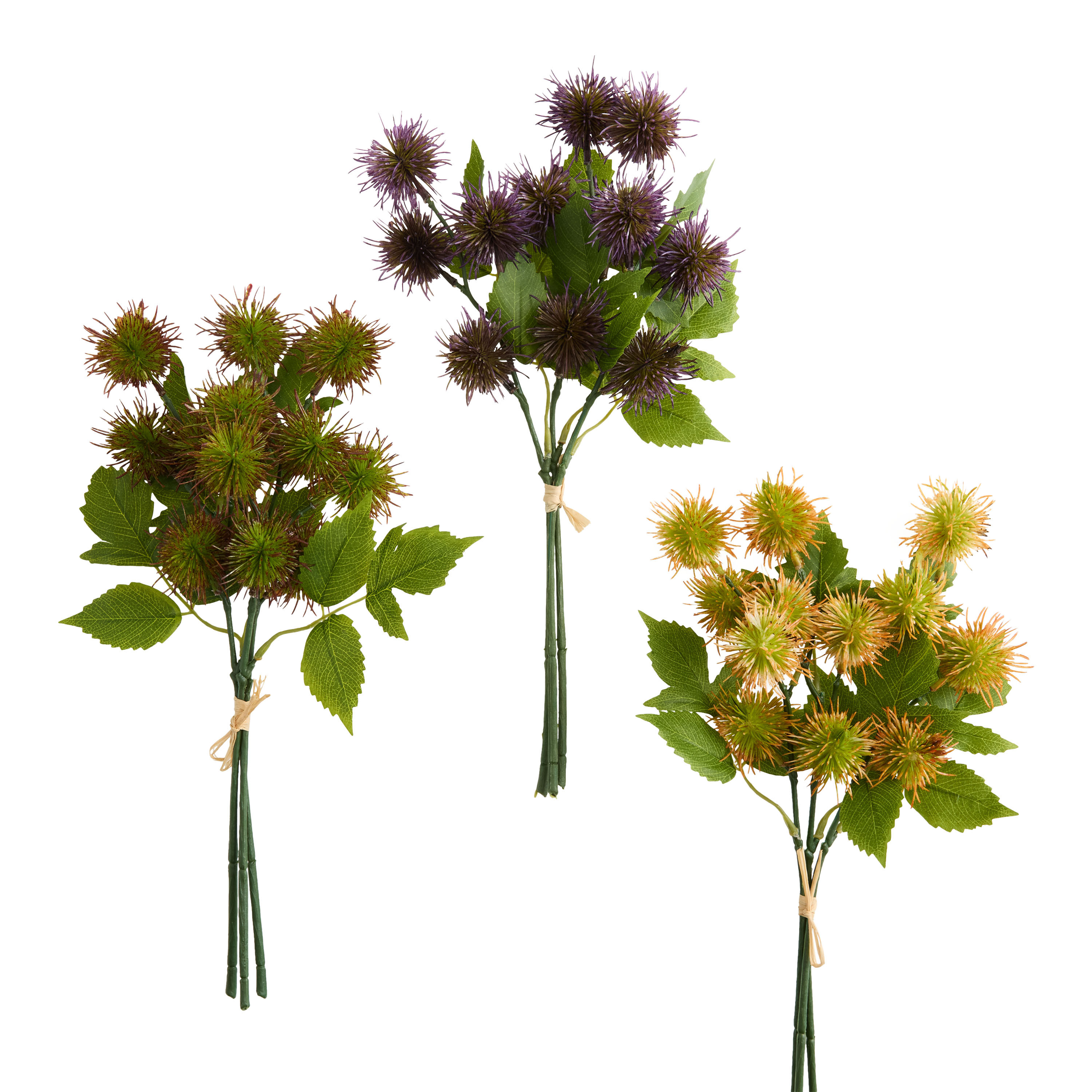 Faux Mini Thistle Bunches Set of 3 | World Market