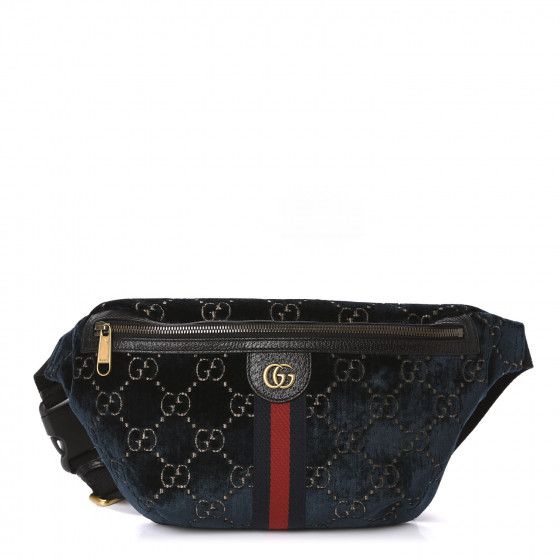 GG Monogram Velvet Belt Bag Blue | Fashionphile