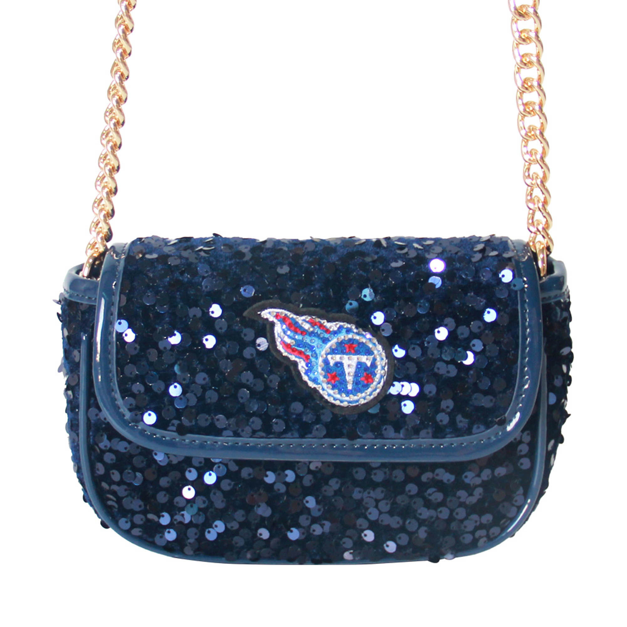 Cuce Navy Tennessee Titans Sequin Crossbody Bag | Fanatics