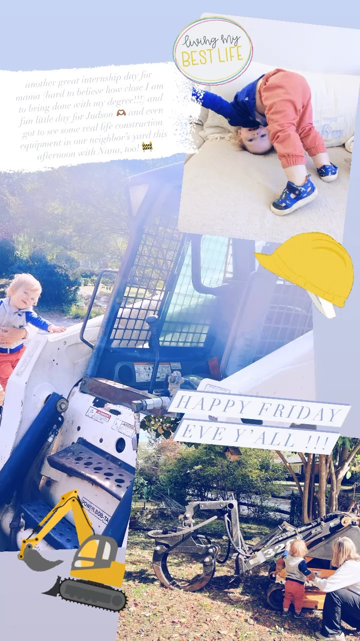 another great internship day for mama (hard to believe how close I am to bring done with my degree!!!) and fun little day for Judson 🫶🏽 and even got to see some real life construction equipment in our neighbor’s yard this afternoon with Nana, too! 🚧

#LTKbaby #LTKfamily
