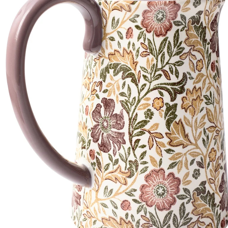Better Homes & Gardens Edith Vine Floral Stoneware Pitcher, 59.5 oz | Walmart (US)