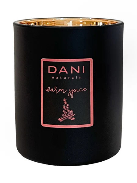 Holiday Collection - 8oz Black Glass Candle, Warm Spice | DANI Naturals