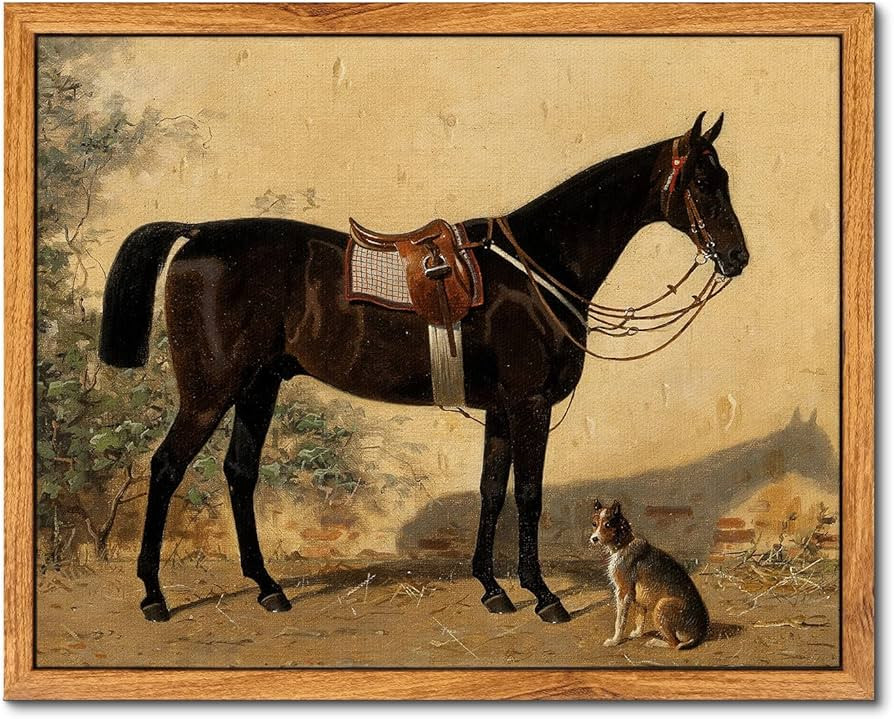 ARPEOTCY Framed Canvas Horse Wall Art, Horse Art Print for Home Decor, Rustic Farmhouse Country W... | Amazon (US)