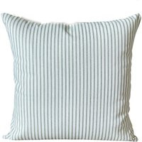 Farmhouse Green White Ticking Stripe Pillow Cover Decorative Throw Pillows Cushions Toss Various Sizes | Etsy (US)