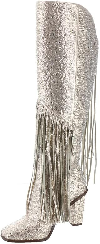 Jessica Simpson Women's Asire Fringe Knee Boot | Amazon (US)