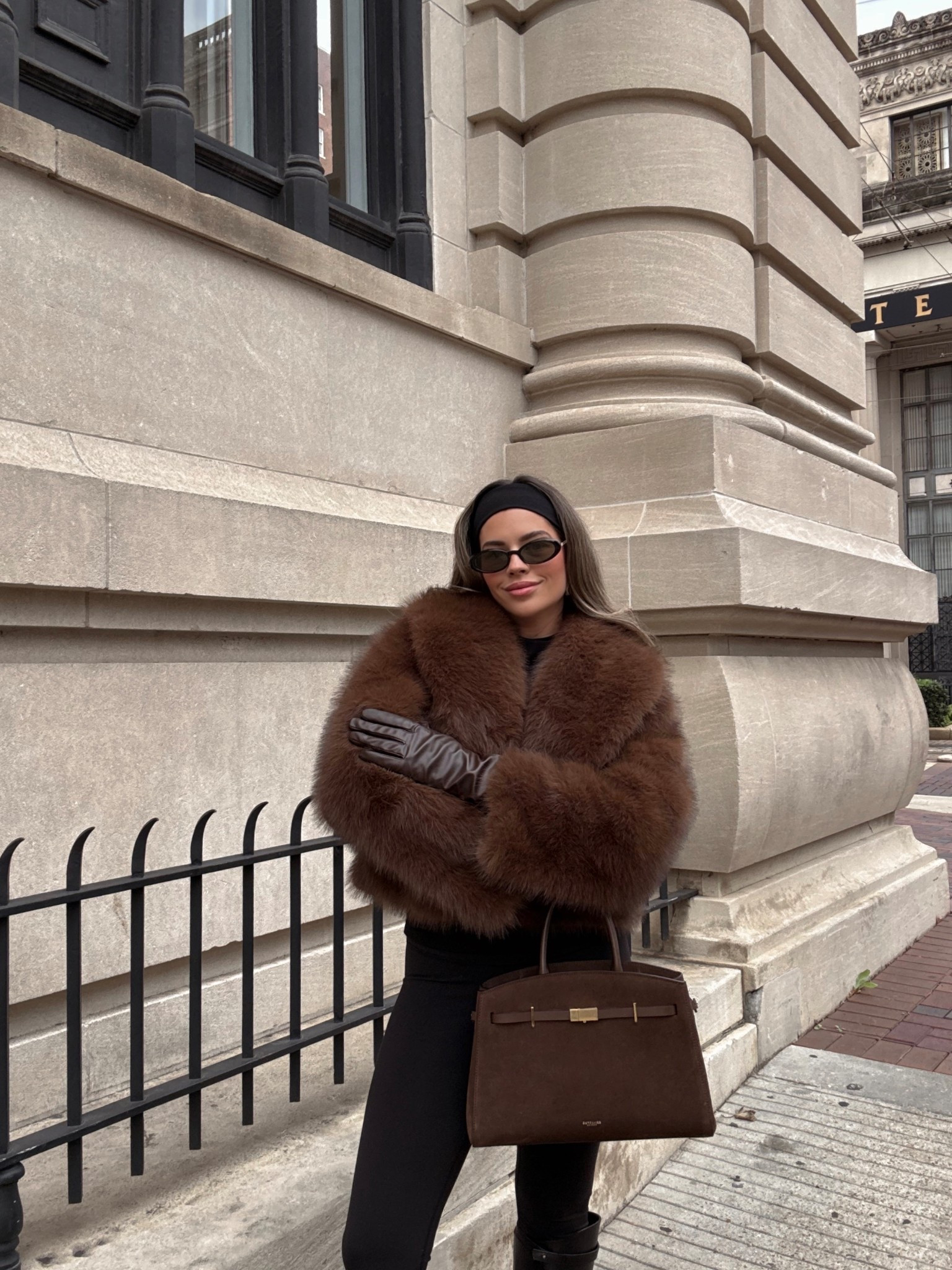 Faux fur coat🤎