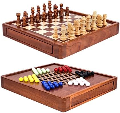 Amazon.com: Wooden Chess and Chinese Checkers Set, OOCOME Magnetic Chess Set for Adult, 2 in 1 Ch... | Amazon (US)