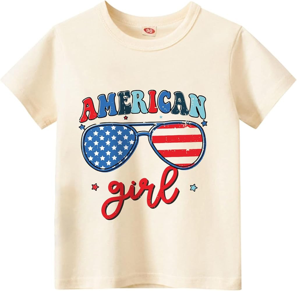 Kids Boys American Flag Shirts 4th of July T-Shirt Toddler Girls Cotton Patriotic Tops Tee Indepe... | Amazon (US)