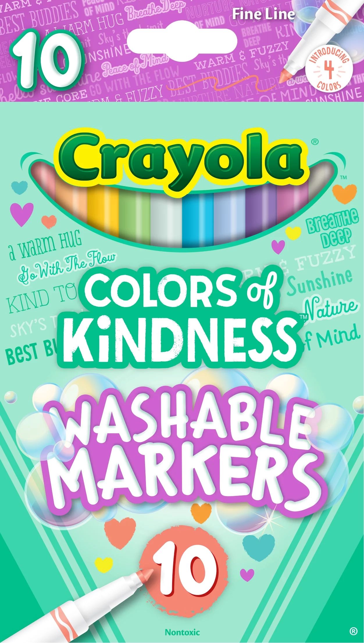Crayola Colors of Kindness Fine Tip Markers, School Supplies, 10 Count, Assorted Colors, Beginner... | Walmart (US)