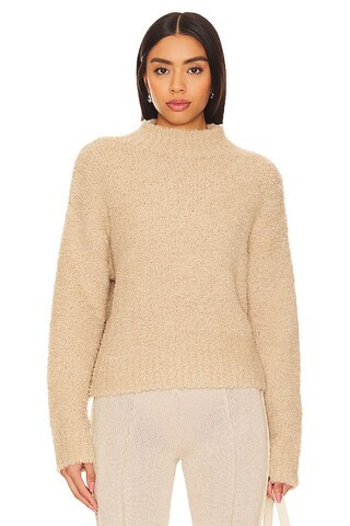 Enza Costa Cropped Mock Neck Sweater in Clay from Revolve.com | Revolve Clothing (Global)