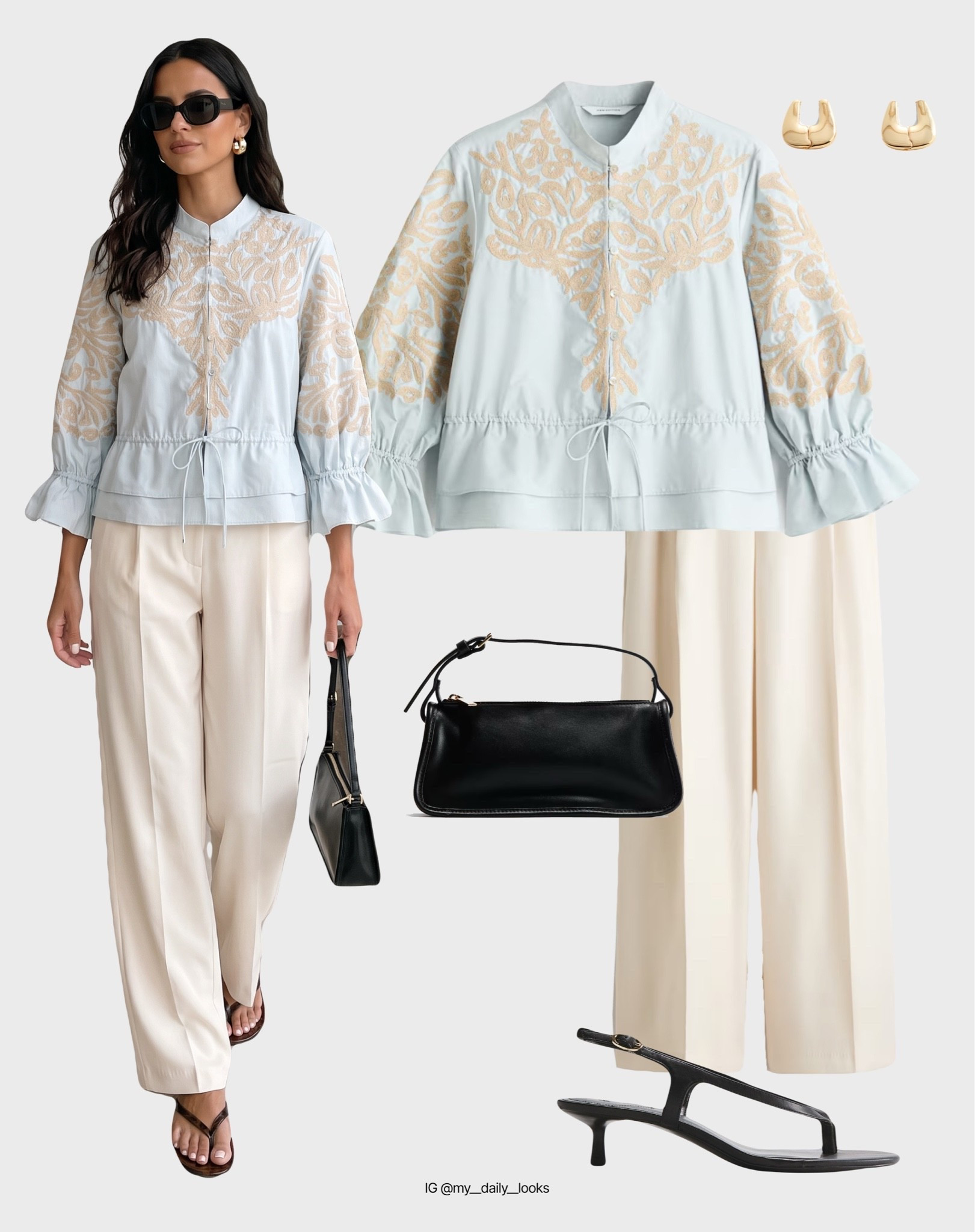 Embroidered blouse outfit 🖤

Tags: summer outfits, summer pre-fall, office look, capsule wardrobe, high street.

#LTKworkwear #LTKdatenight #LTKautumn