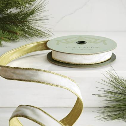 Lush Winter White Velvet Ribbon | Frontgate