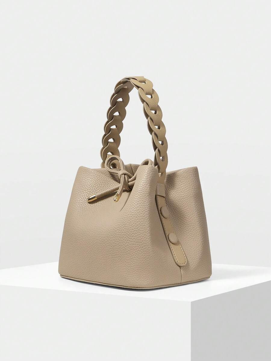 MOTF PREMIUM PU LEATHER BUCKLE TOP HANDLE BAG | SHEIN