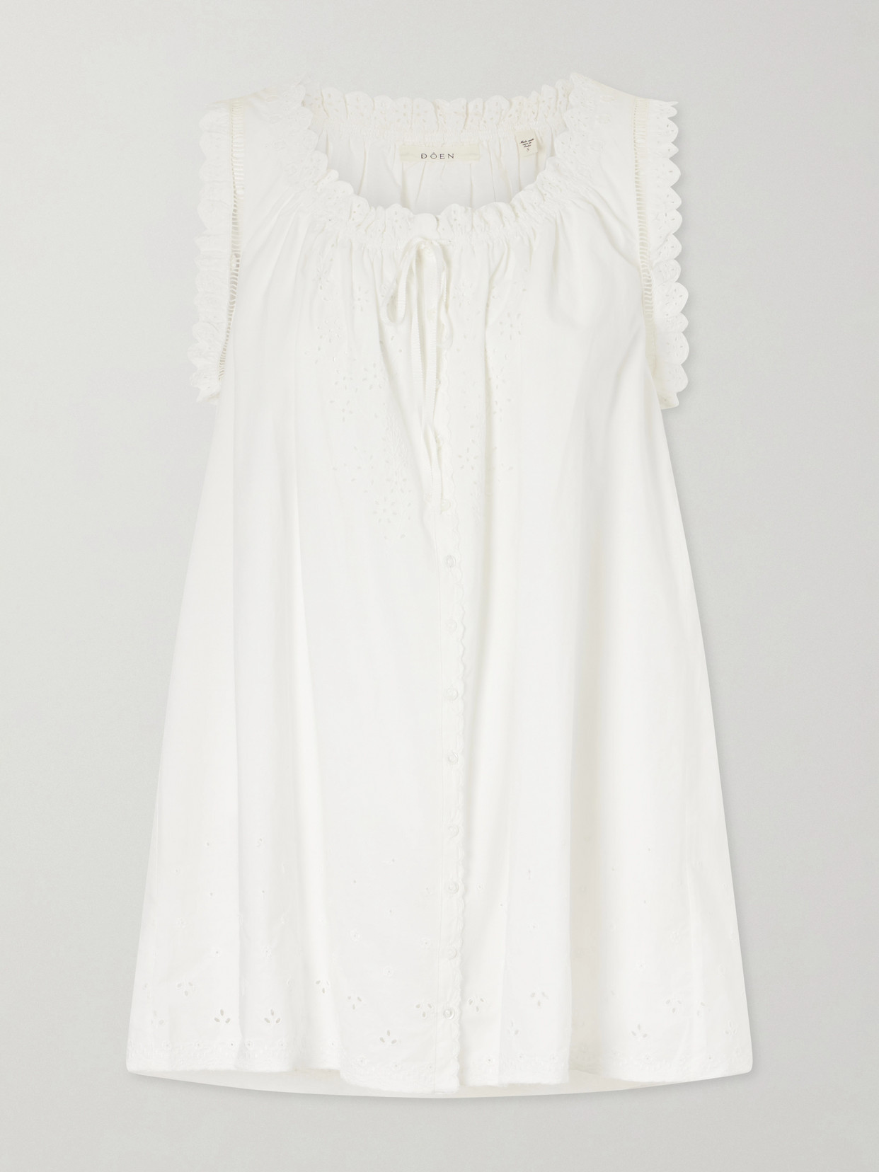 DÔEN - Nessie Broderie Anglaise Organic Cotton Mini Dress - White | NET-A-PORTER (US)