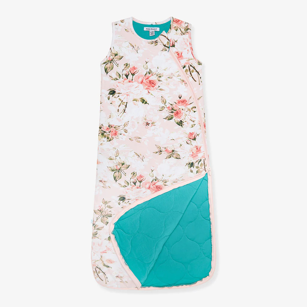 Floral Pink Baby Sleep Bag | Vintage Pink Rose | Posh Peanut