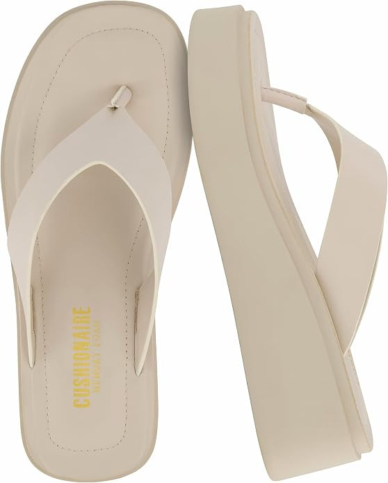 CUSHIONAIRE Pippin Chunky Platform Flip Flops, Stylish Wedge Flip Flops for Women with Cushioned ... | Amazon (US)