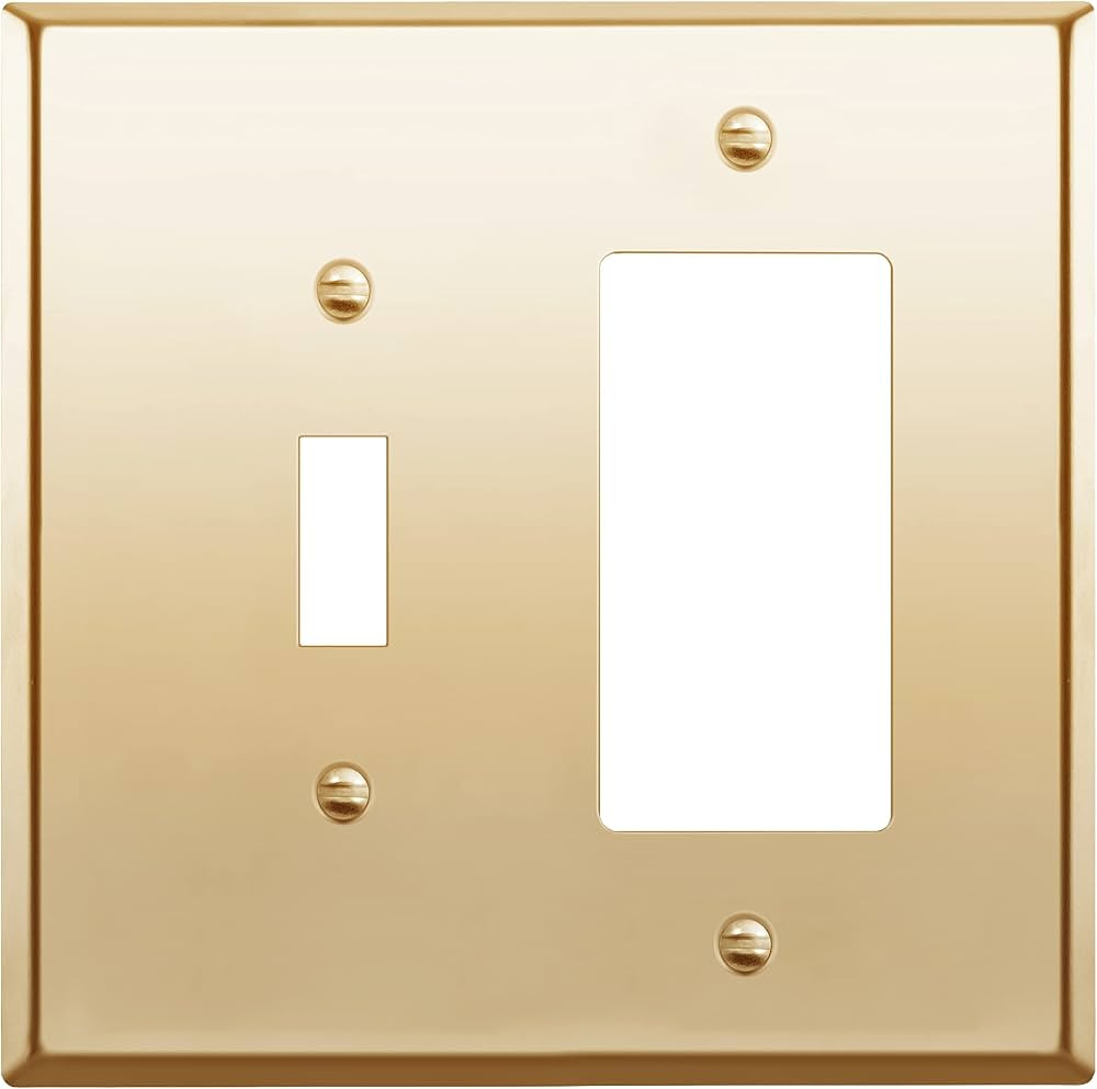 LIDER Combination Toggle Switch and Decorator Receptacle Metal Wall Plate | Amazon (US)