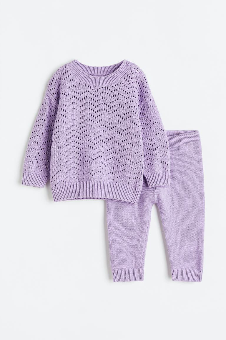 2-piece Knit Set - Light purple - Kids | H&M US | H&M (US + CA)