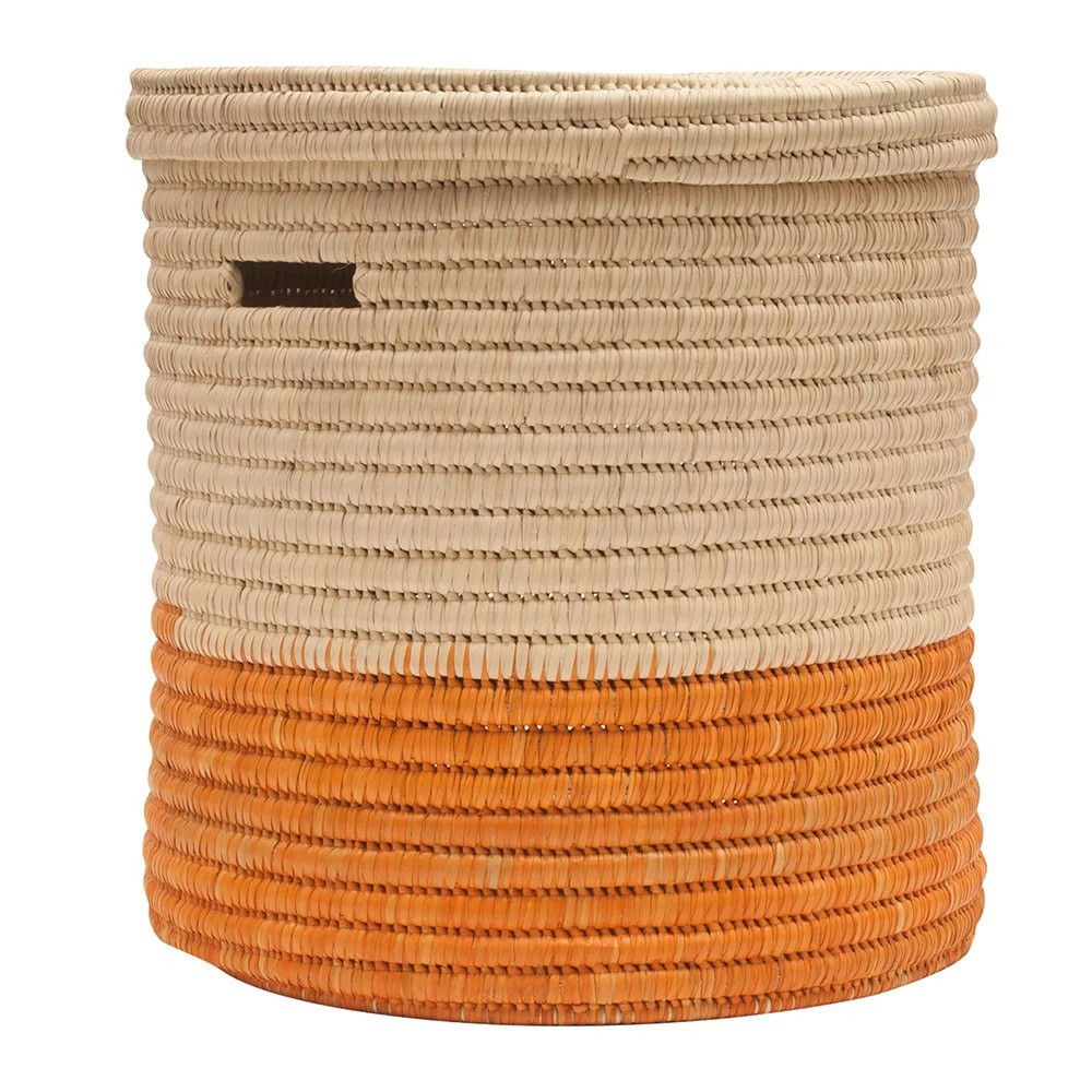Wapi Lidded Colourblock Laundry Basket - Orange - S | Amara (UK)
