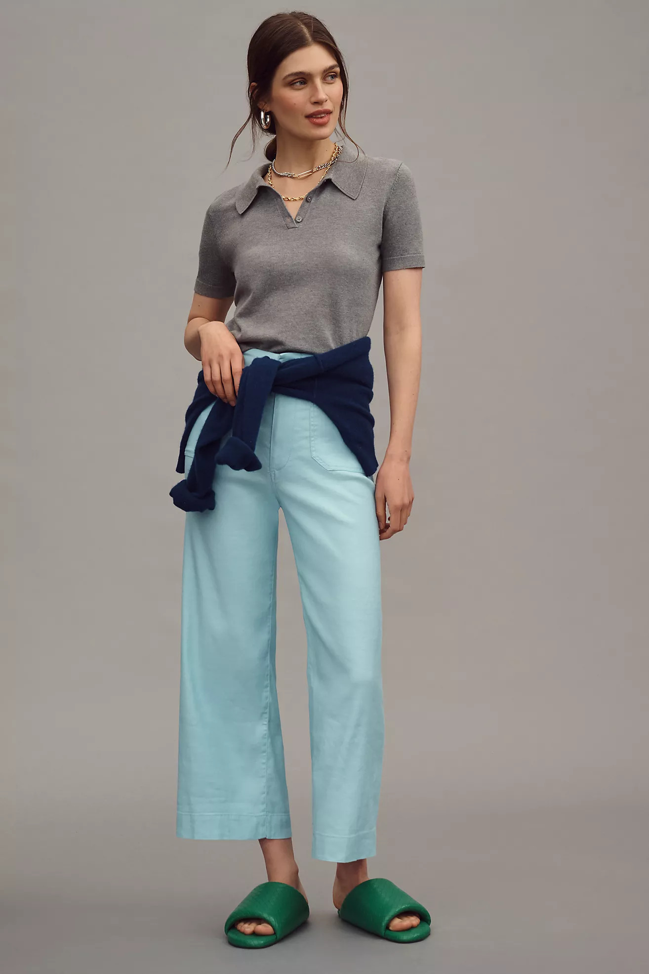 The Colette Cropped Wide-Leg Pants by Maeve: Linen Edition | Anthropologie (US)