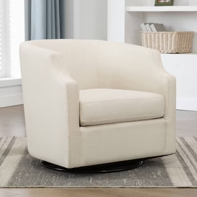 Comfort Pointe Infinity Swivel Glider Barrel Accent Chair Linen: Upholstered Polyester, No Assembly Required | Target
