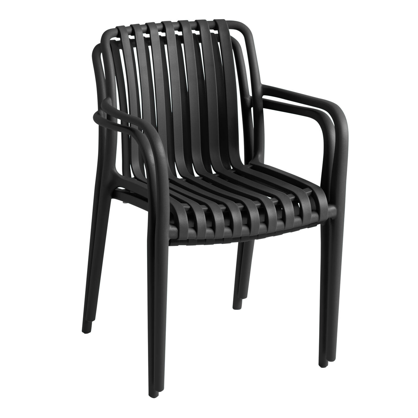 Salina Monochromatic Plastic Slatted Outdoor Armchair Set of 2 | World Market