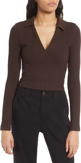 Rosie Crop Long Sleeve Polo | Nordstrom