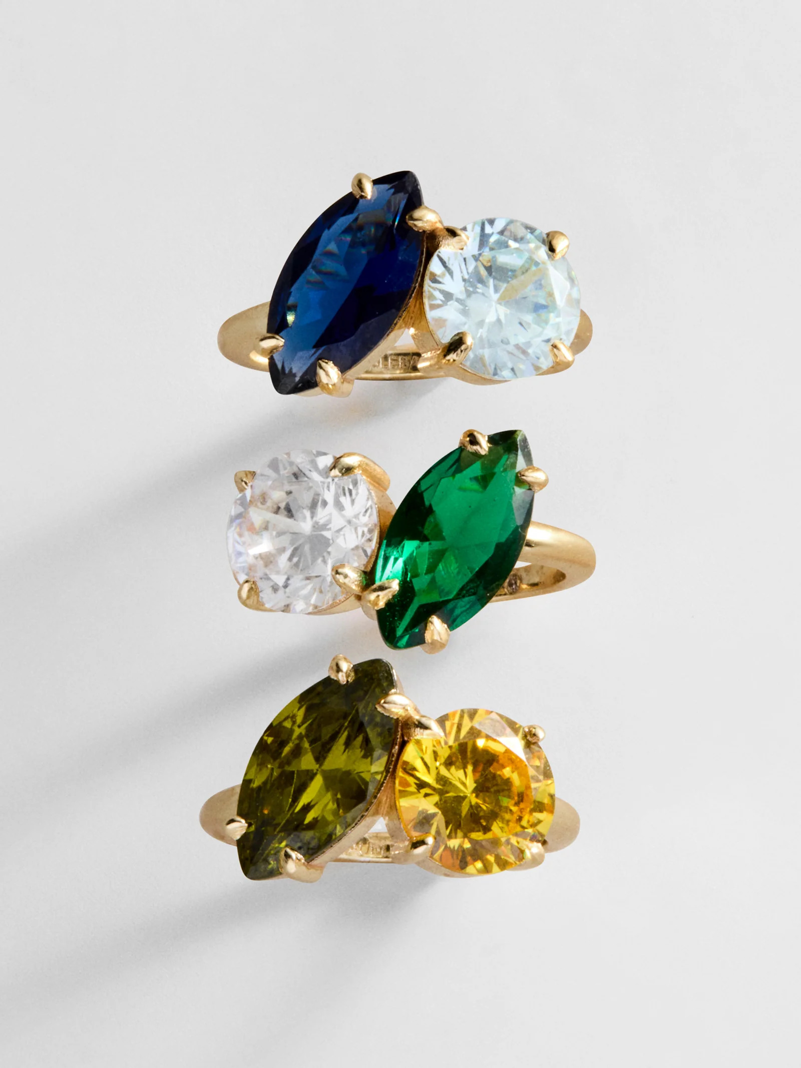 Toi et Moi Custom Birthstone Ring - Gold | BaubleBar