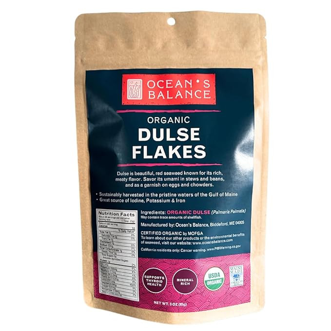 Ocean’s Balance Organic Dulse Flakes - Maine Coast Seaweed - Atlantic Ocean Sea Vegetables, Per... | Amazon (US)