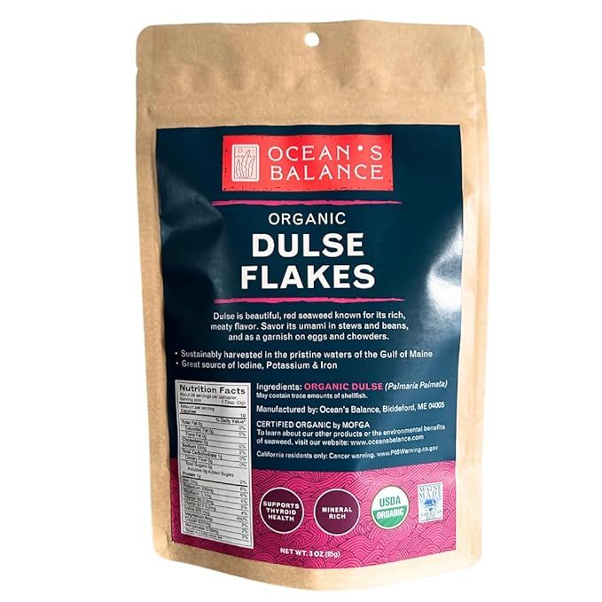 Ocean’s Balance Organic Dulse Flakes - Maine Coast Seaweed - Atlantic Ocean Sea Vegetables, Per... | Amazon (US)