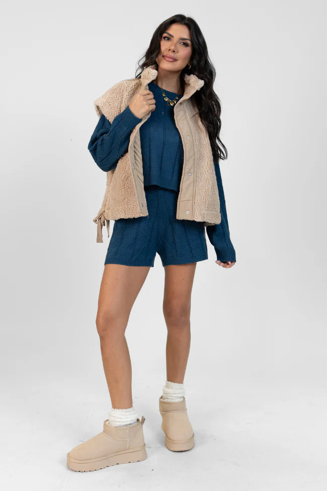 All The Way Home Midnight Textured Sweater Set | Pink Lily