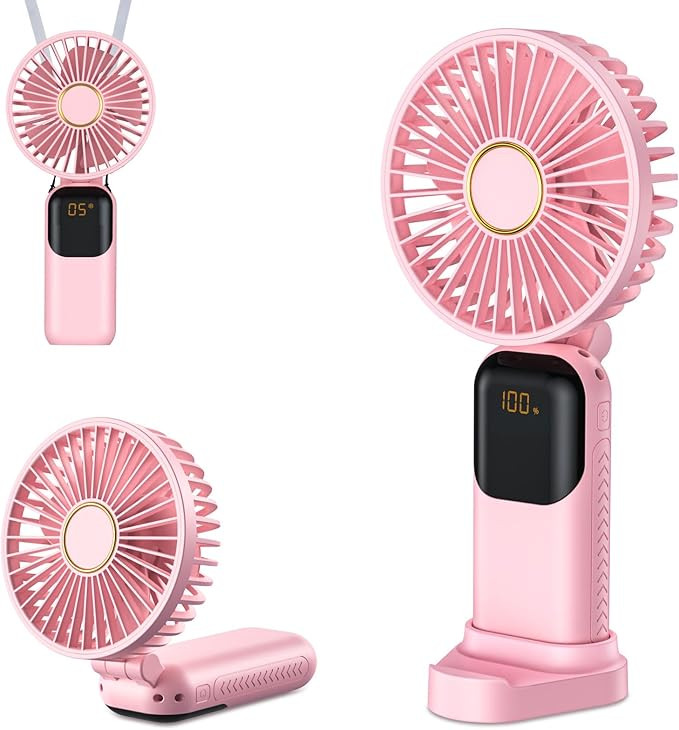 Handheld Fan Rechargeable, Portable Mini Fan Handheld with 5 Speeds 5000mah, Electric USB Small H... | Amazon (UK)