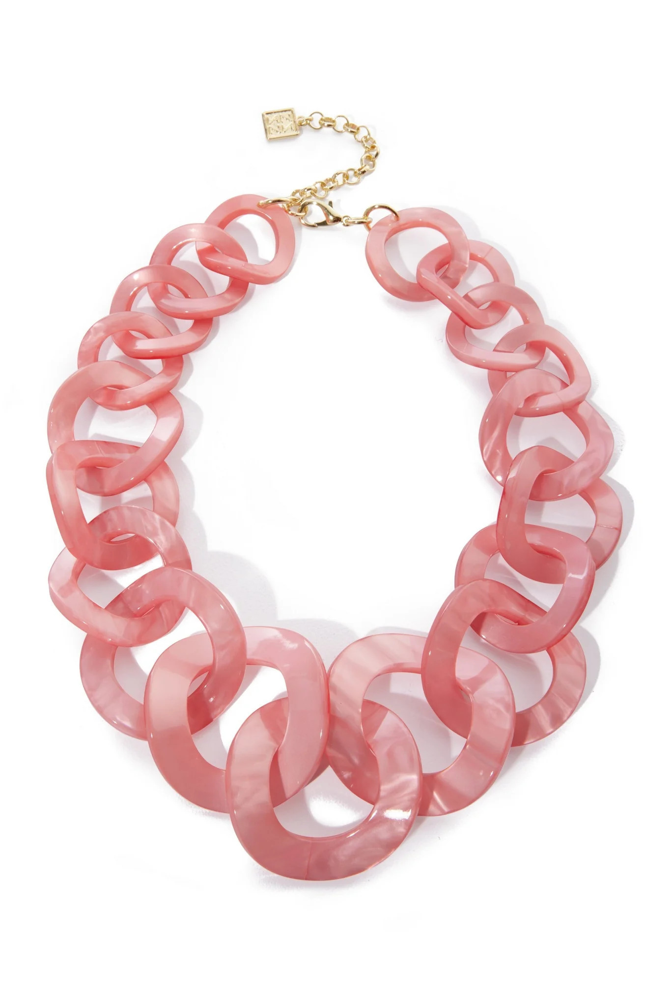 Glistening Resin Link Collar Necklace Pink | Boston Proper
