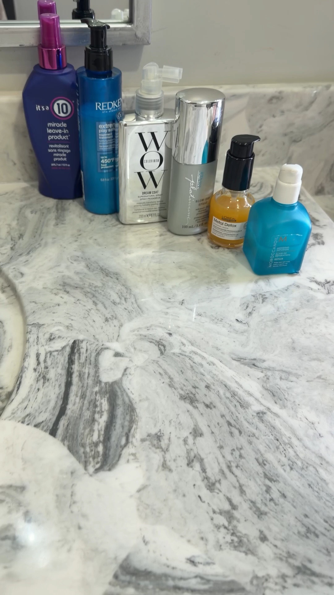 Hair product routine Post shower/ pre hair dry #LTKhair #moroccanoil #loreal #redken #kenra 

#LTKmomlife #LTKgrwm #LTKselfcare