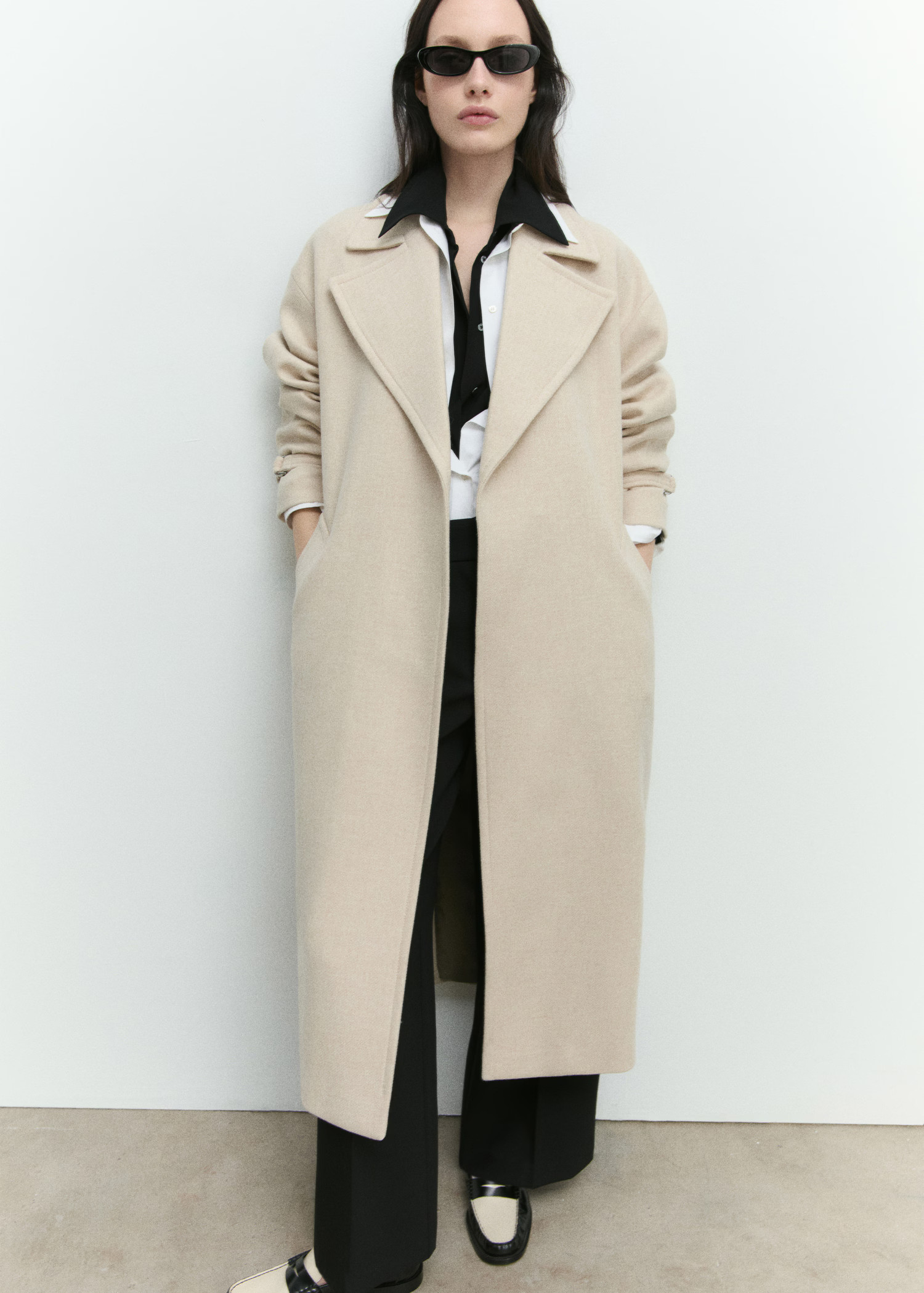 Maxi lapel Manteco wool coat - Women | MANGO USA | Mango (US/MX/AU)