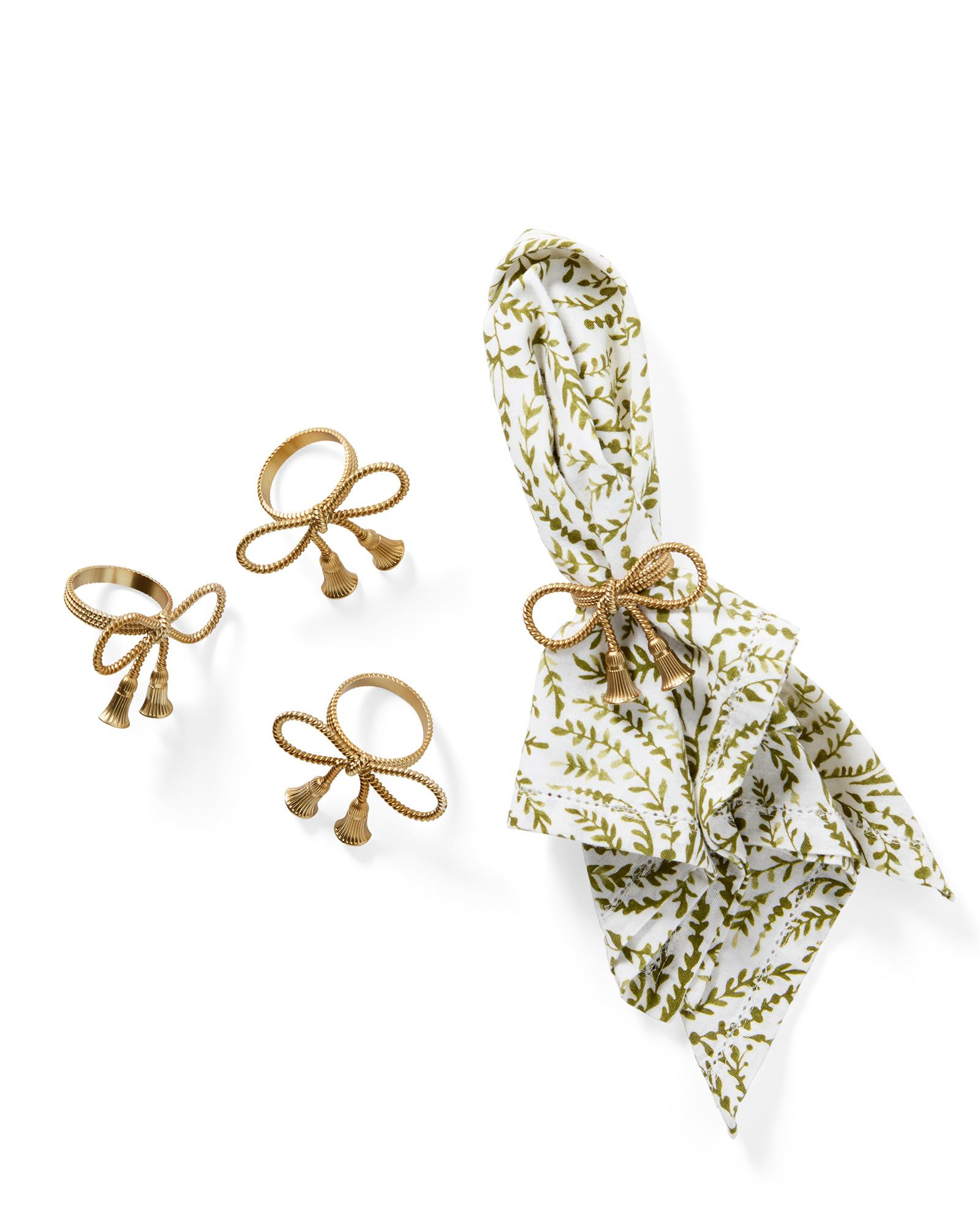 Brass Bow Napkin Rings | Serena and Lily