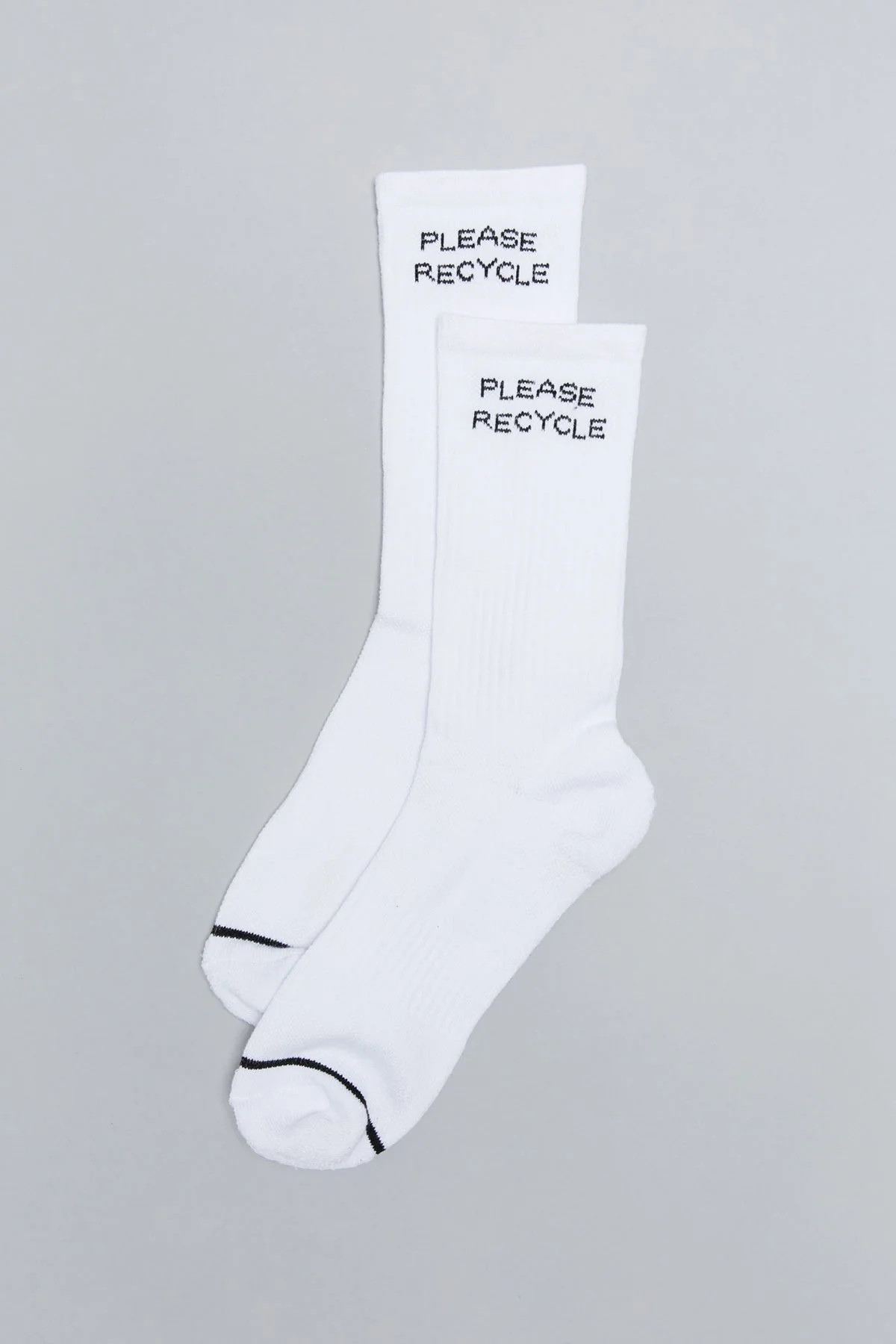 White Please Recycle Crew Sock | Girlfriend Collective